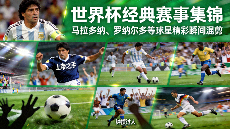 世界杯经典赛事集锦 - 马拉多纳、罗纳尔多等球星精彩瞬间混剪